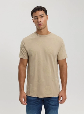 Sustainable Fabric Blend Eco Beige Peony Print T-Shirt