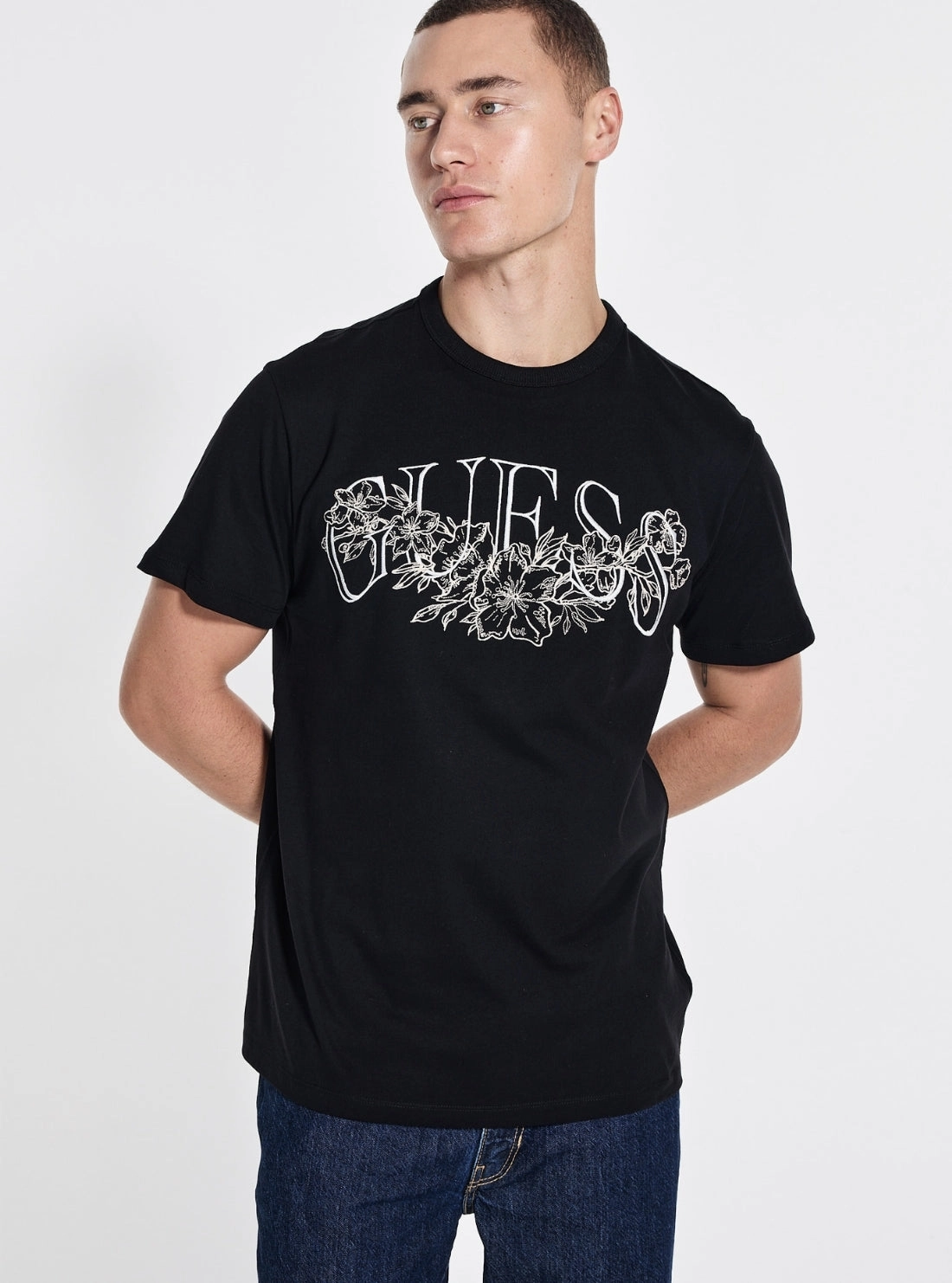 anti static coating Eco Black Script Graphic T-Shirt