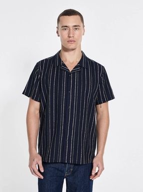 Compact Packing Polished Placket Eco Blue Multi Cooper Stripe Shirt