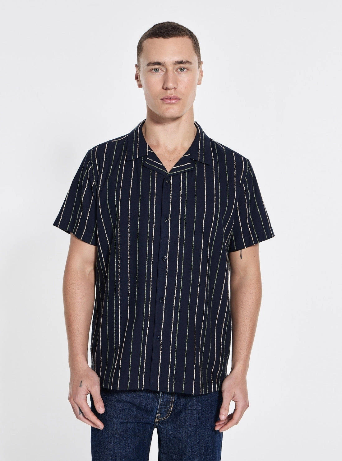 Eco Blue Multi Cooper Stripe Shirt Customizable Design