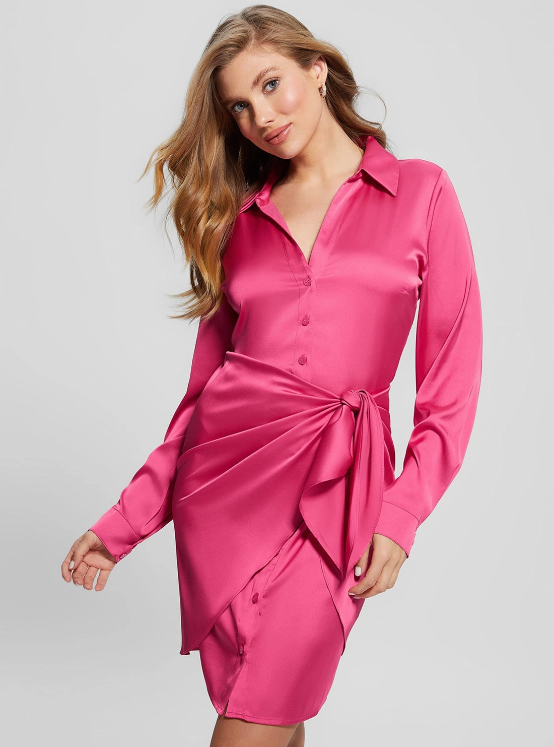 Seasonal Layering Cool Movement Eco Bright Pink Alya Dress