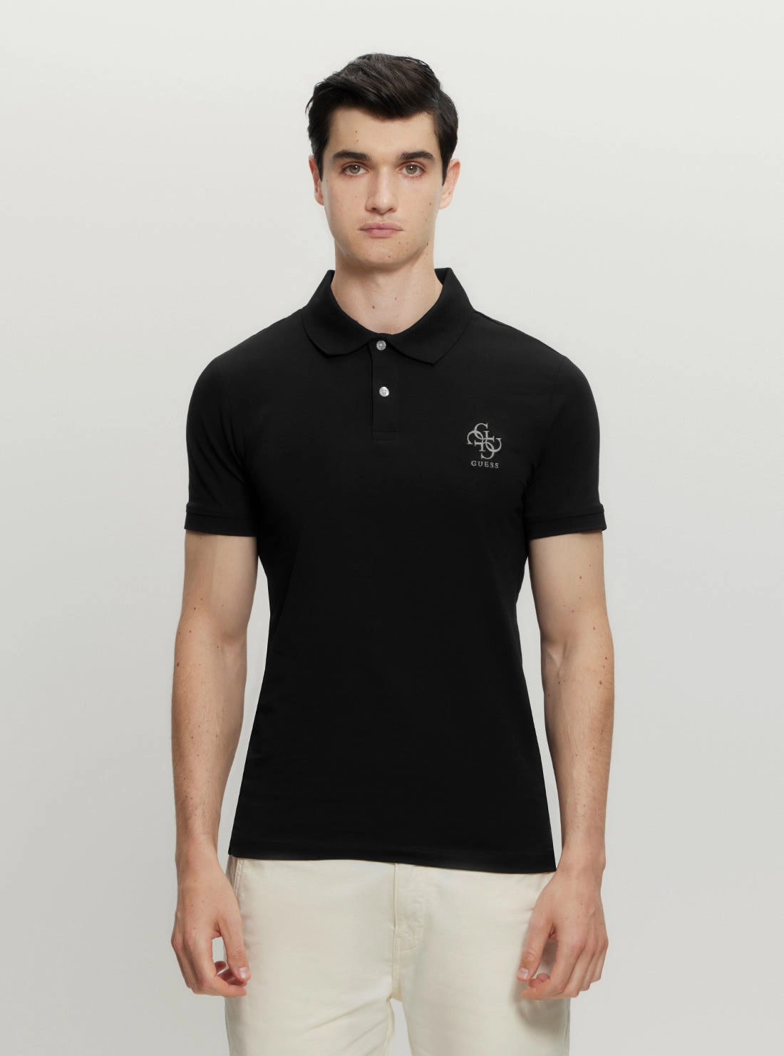 Eco Black Nolan Polo T-Shirt Elegant Cardigan