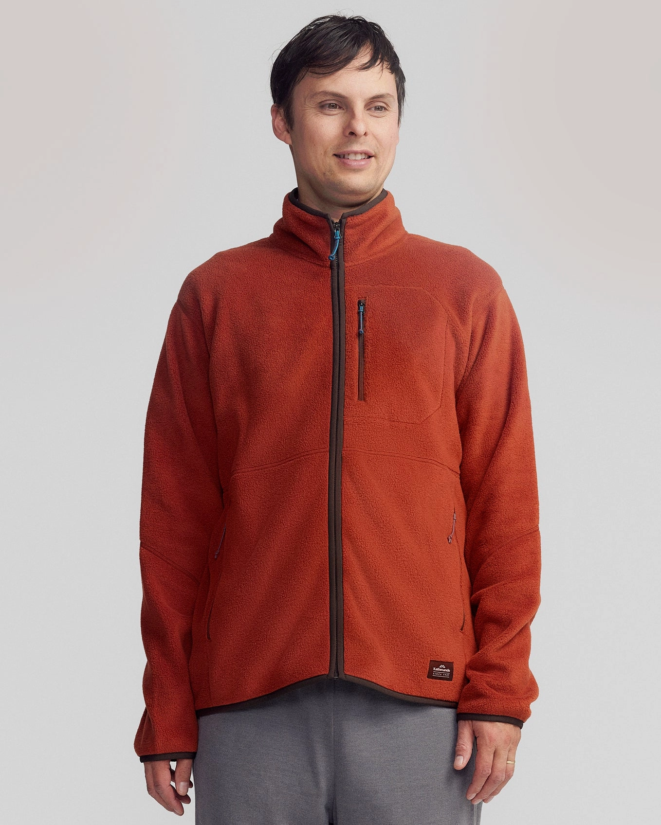 Men's Trailhead Fleece Jacket - Redwood Quick Release Buckle Mechanism Chill Weather