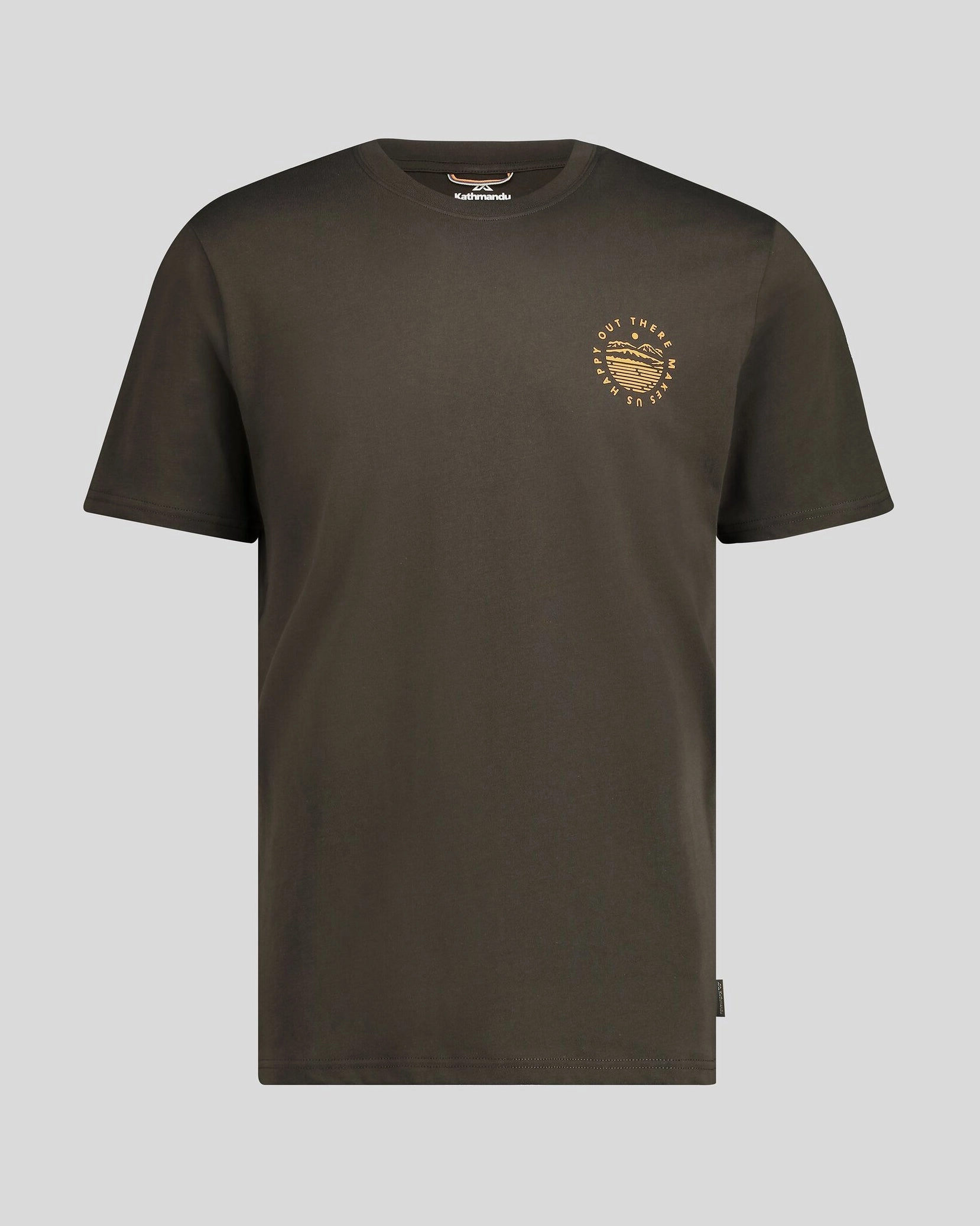 Men's OT Organic Cotton T-shirt - Dark Moss Lightweight Weighted Hem Trim