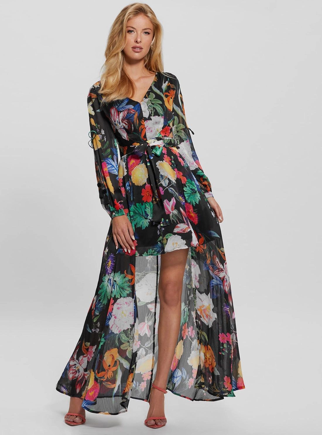 Autumn Ready Sleek Touch Eco Garden Print Farrah Maxi Dress