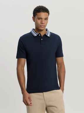 Eco Navy Lyle Polo T-Shirt Fleece Pullover