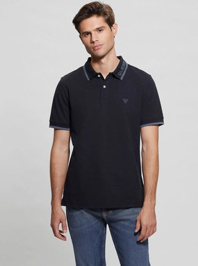 Eco Navy Lyle Short Sleeve Polo T-Shirt MoistureWicking Material