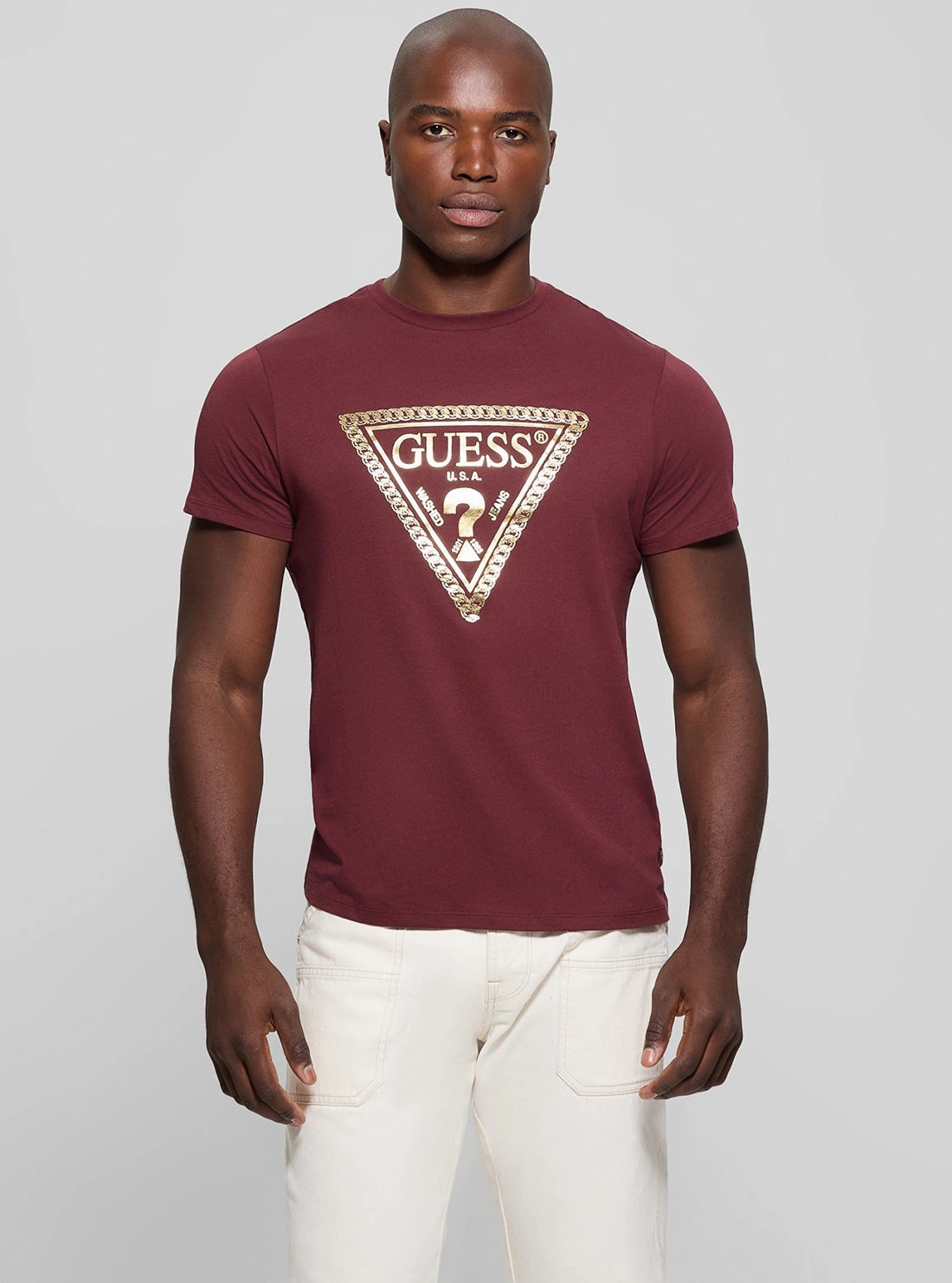 Eco Red Logo Chain T-Shirt Printed T-shirt Lightweight Fabric