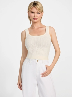 Eco White Lyla Sweater Tank Top BreathableFabricTech FadeResistant Dye