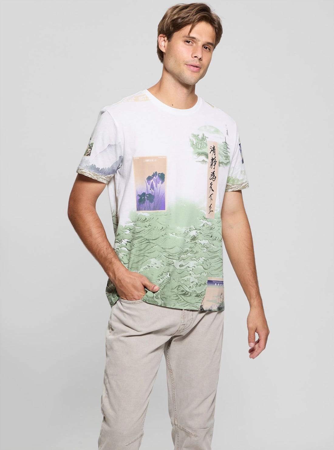 Light Reflective Printing MoistureManagementSystem Eco White Pacific Daydream T-Shirt