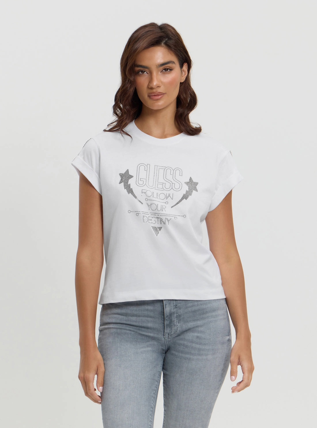 Eco White Strass T-Shirt AbrasionResistantEdging