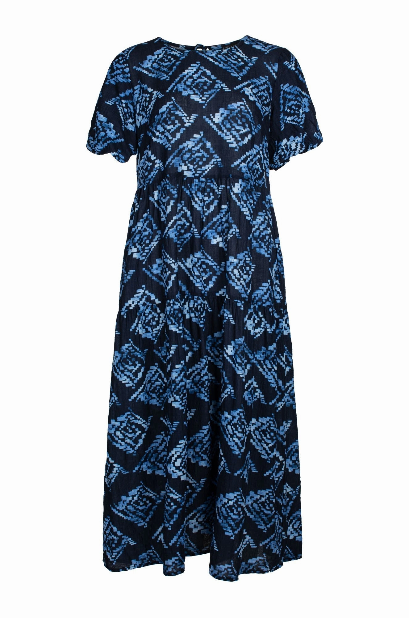 Midi Summer Dress | Blue Black Geo | 6542C1 Autumn Mood