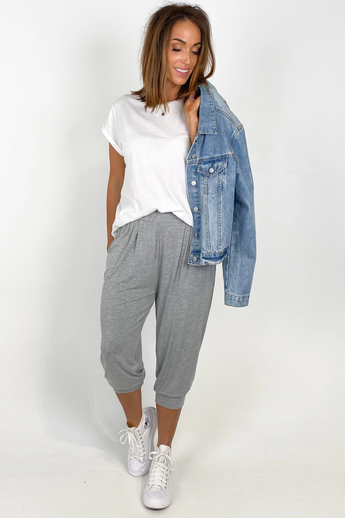 Betty Basics Tokyo 3/4 Pant Grey Marle Casual Layers