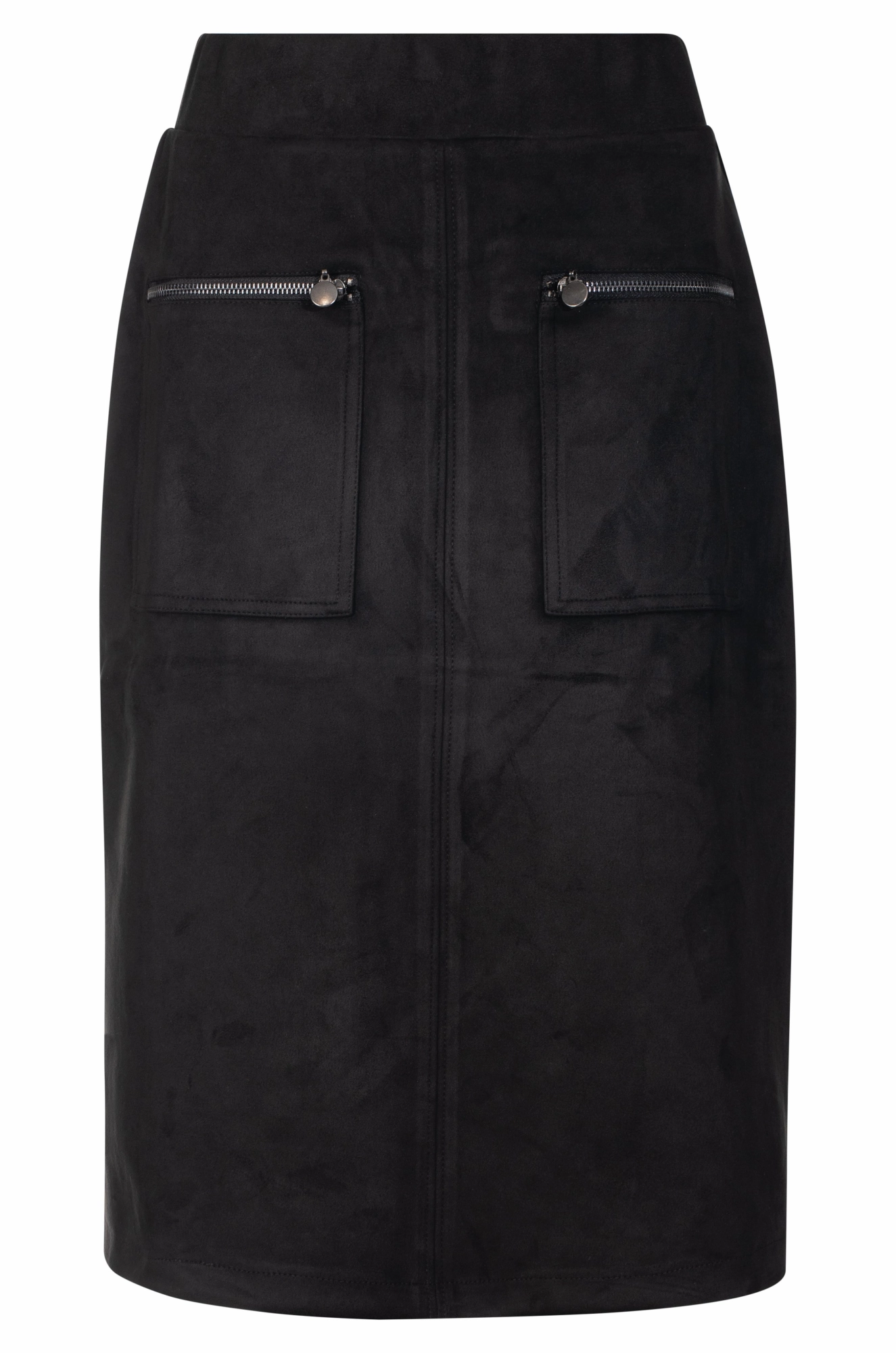 Figure Flattering Suede Look Skirt | Black | 4053ZZ