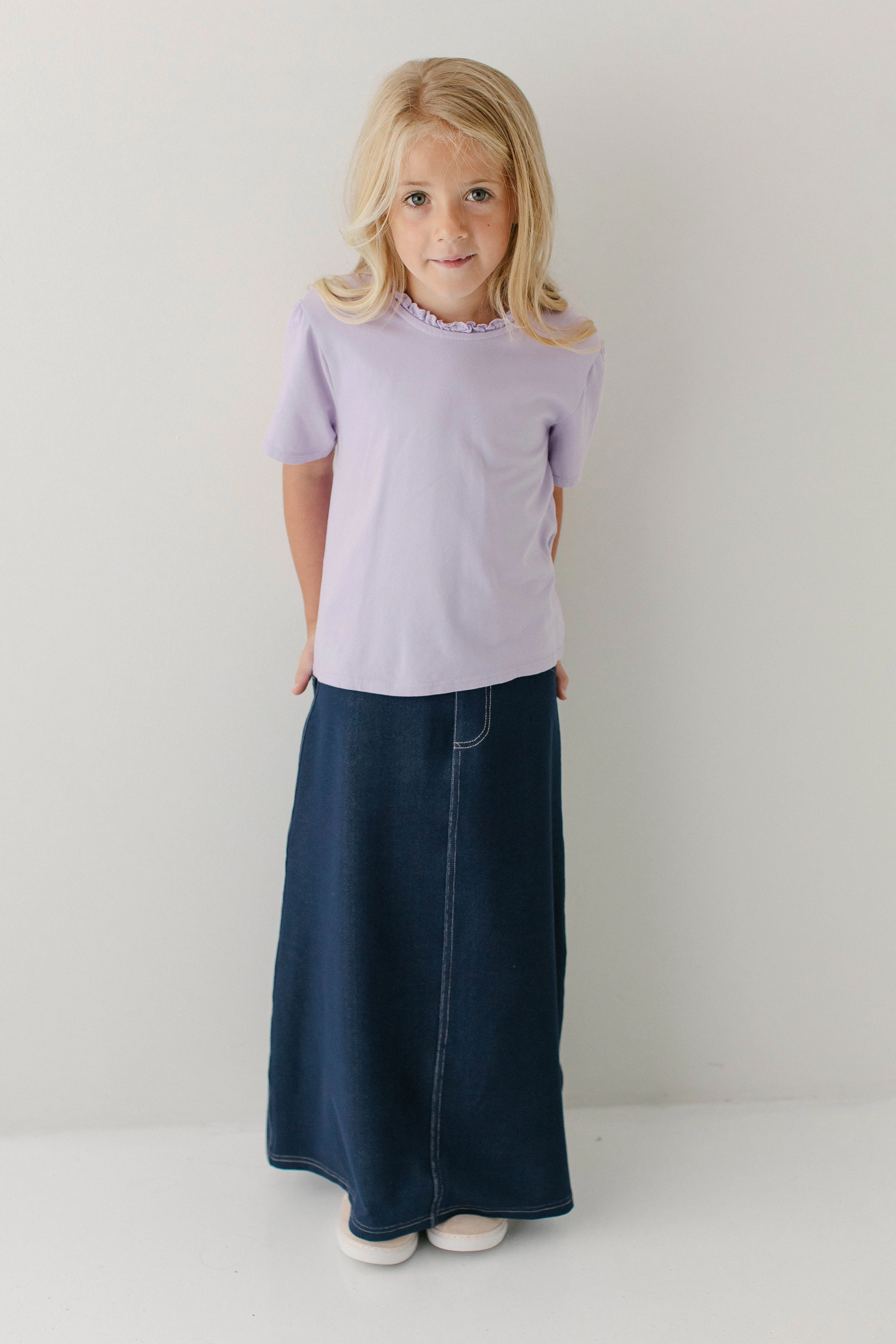 Low Impact Dye Layered Design 'Caroline' Girl Knit Maxi Skirt