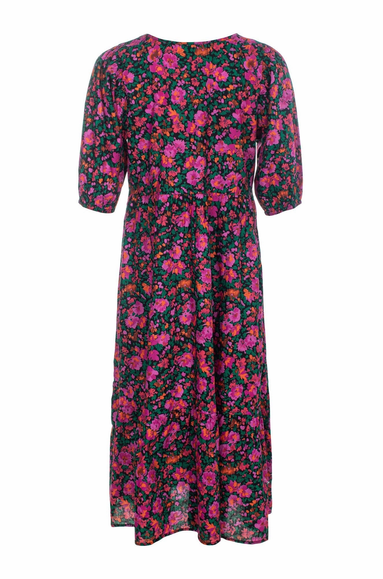 Midi Sundress | Black Magenta Floral | 6521C1 Must-have Subtle tone