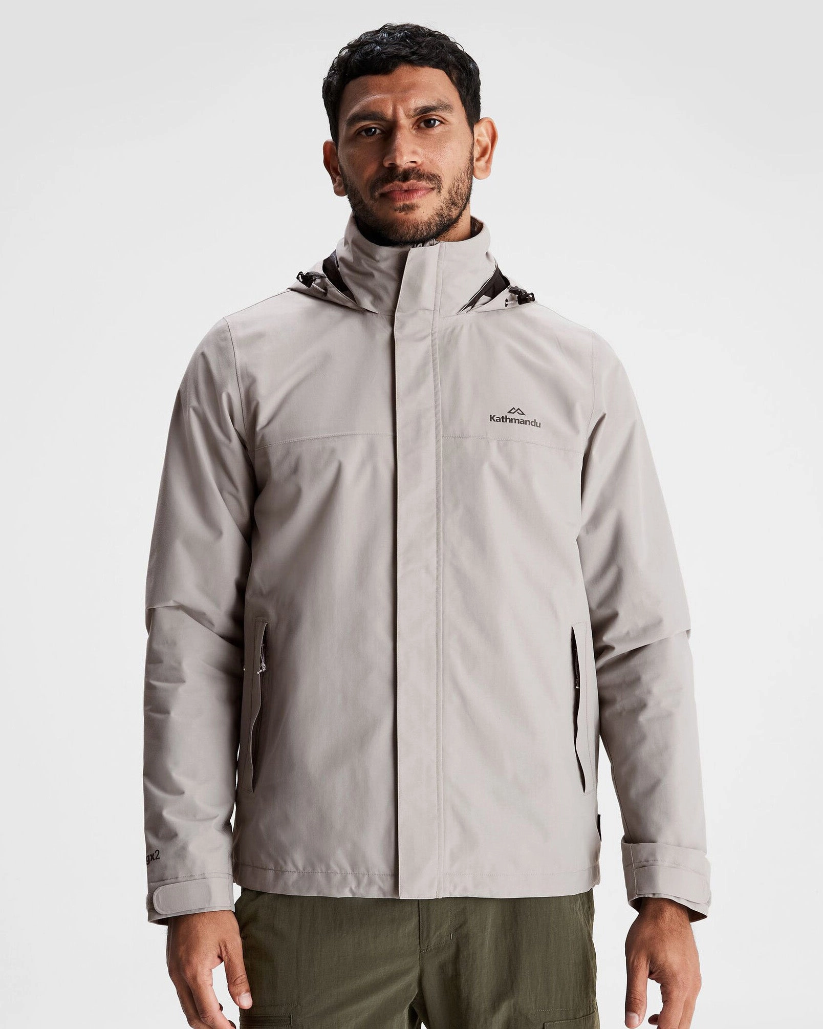 Men's Andulo 2-layer Rain Jacket - Steel Grey Abrasion Resistant Trim Functional Pocket