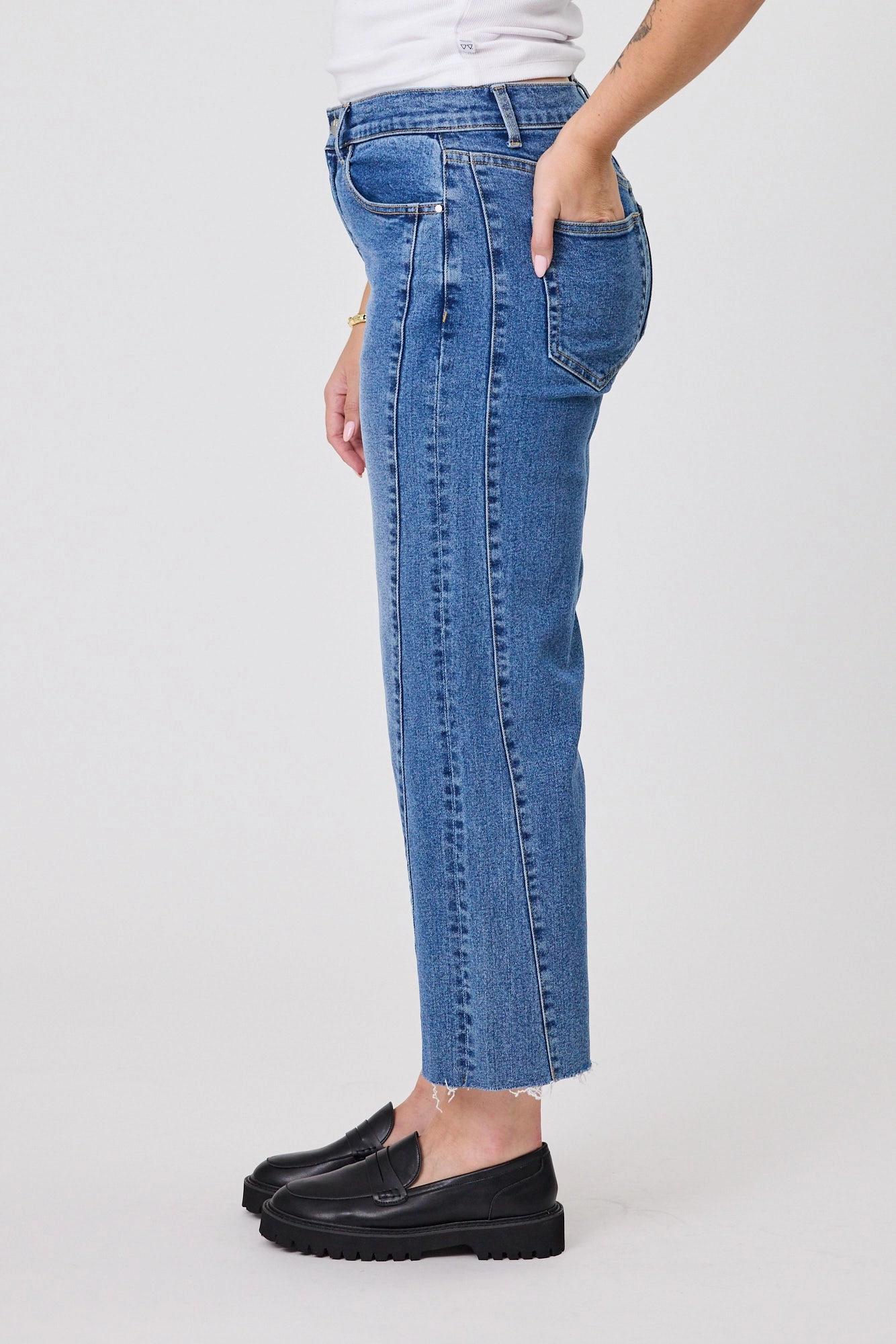 Shine On Label Stellar High Rise Side Panel Wide Leg Jean Thermal Warm Holiday Outfit Ultra Comfort