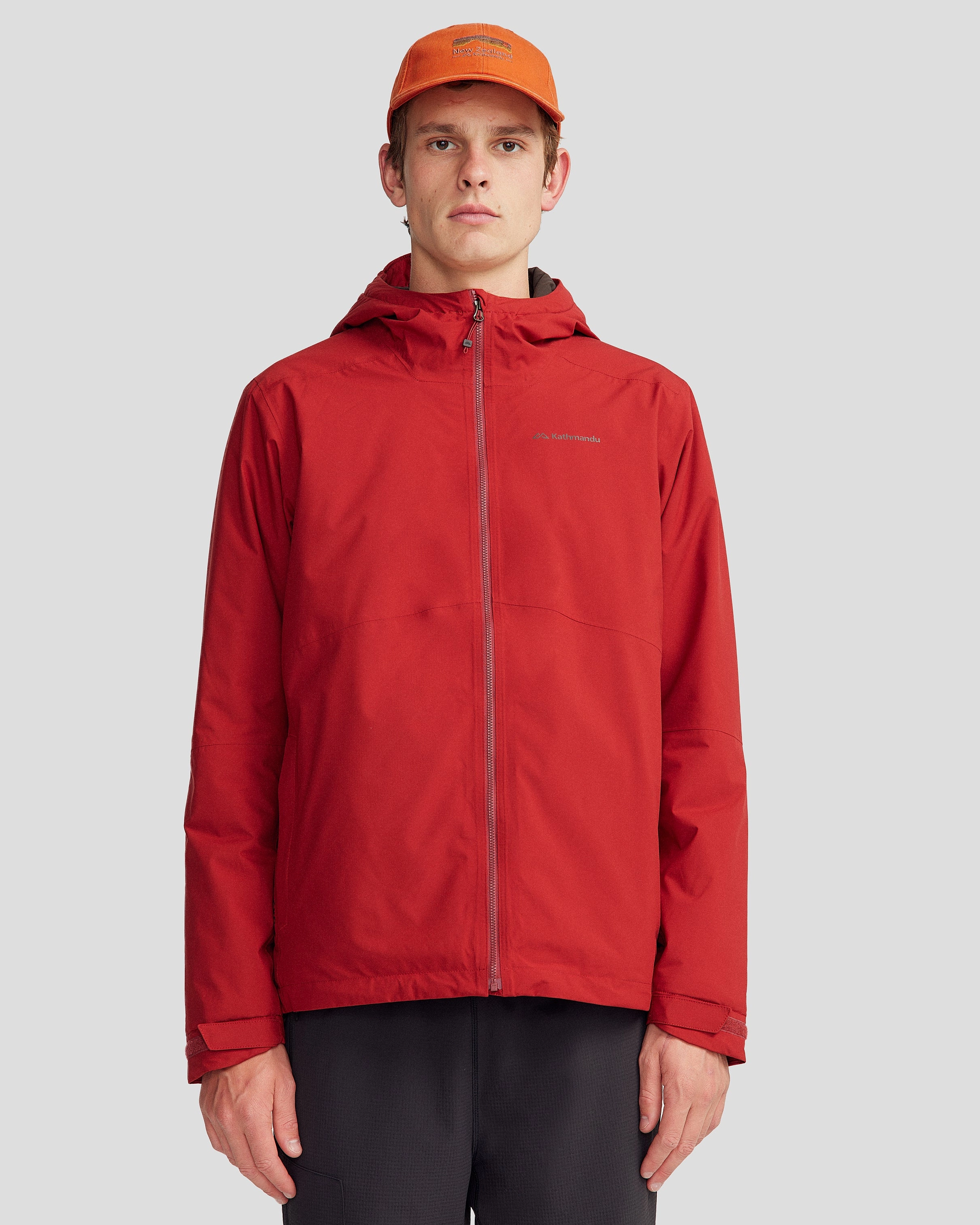 Taped Seams No Roll Collar Technology Men's Trailhead 2L novaLOFT Rain Jacket - Pinot