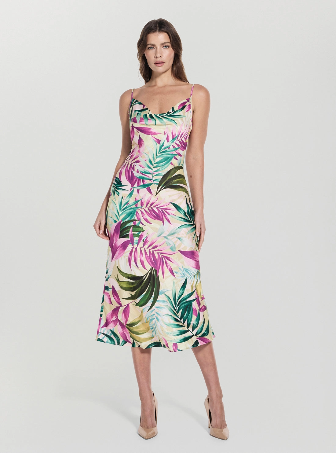 Eco Tropical Print New Akilina Midi Dress Lightweight
