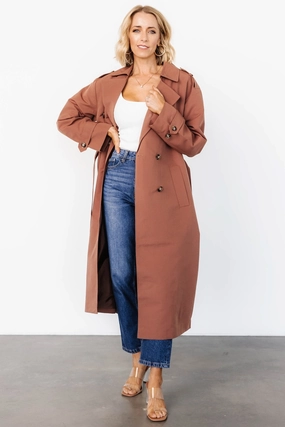 Flex Fit Design Extra Layer Piece Elias Trench Coat | Warm Brown
