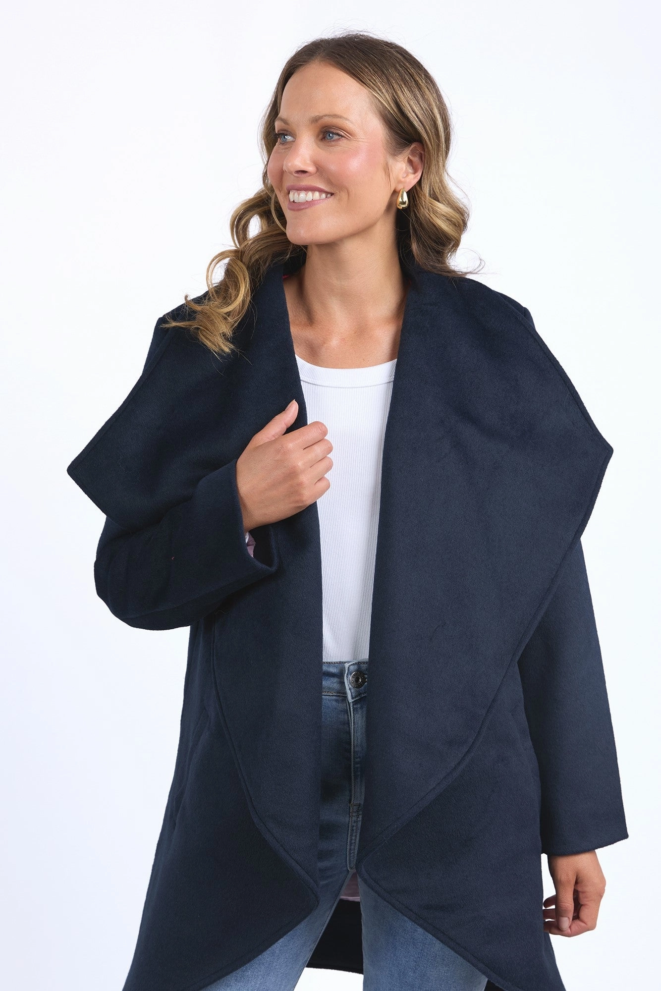 Compressed Packing Design MeshLinedVents Elm Abigail II Coat Navy