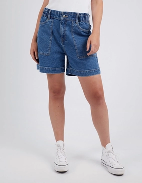 Elm Atlas Denim Short Dark Blue Wash overalls Running Gear