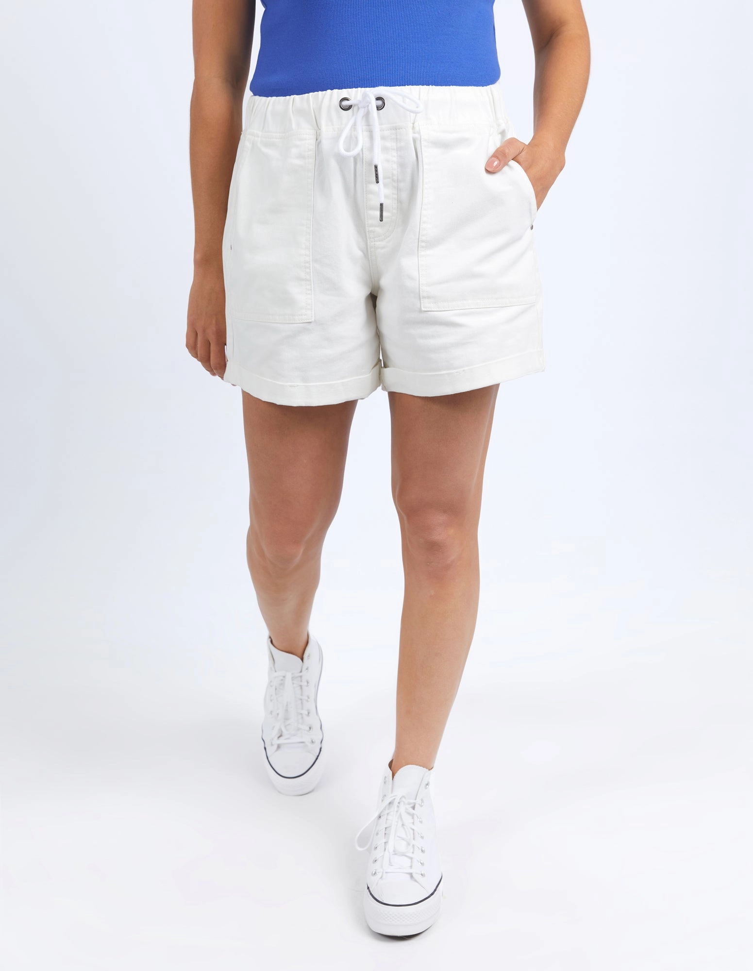 Collectible Item Sport Style Elm Emma Relaxed Denim Short Vintage White