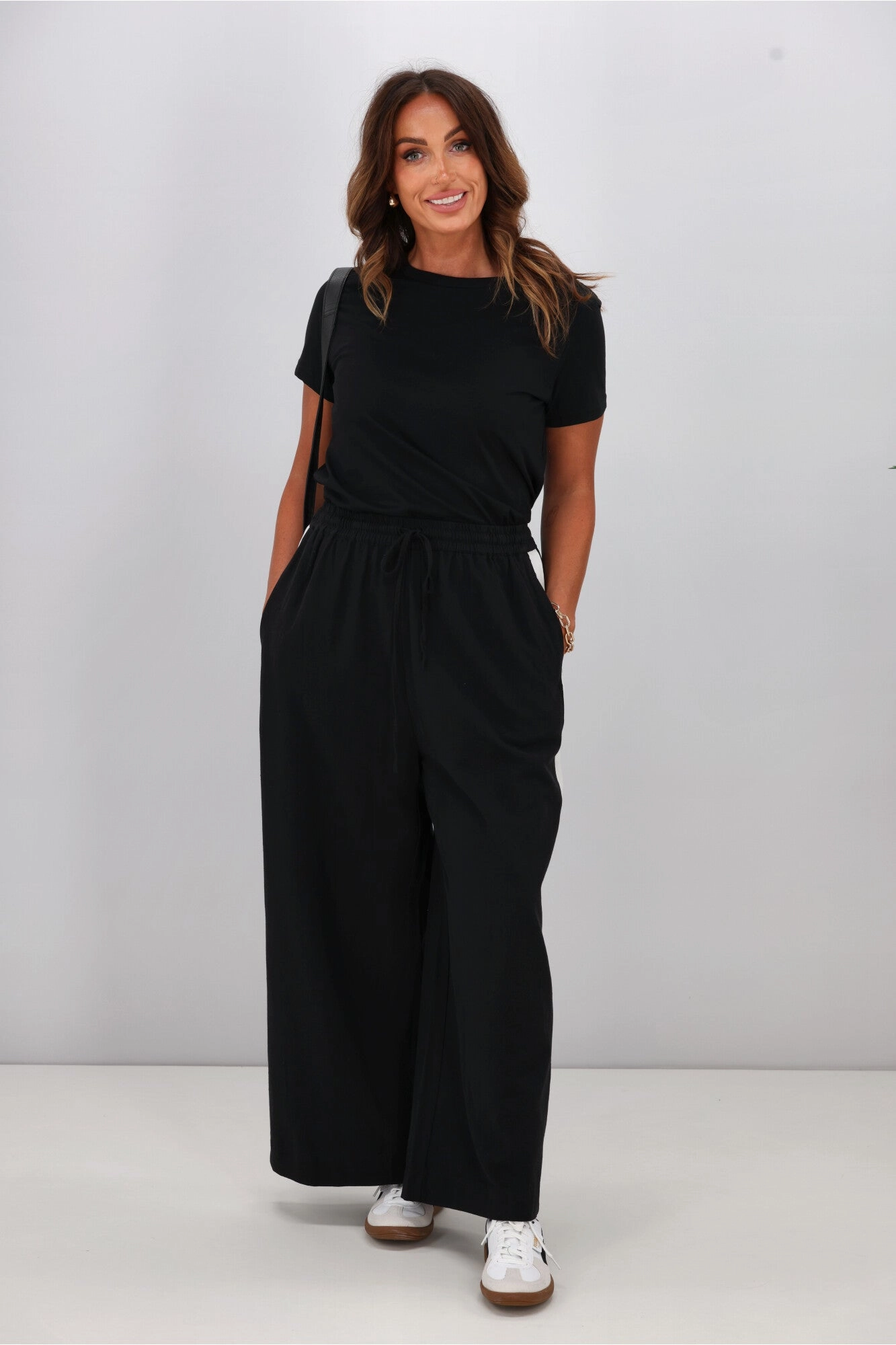 Modern Performancewear Elm Frances Stripe Pant Black Marshmellow Stripe