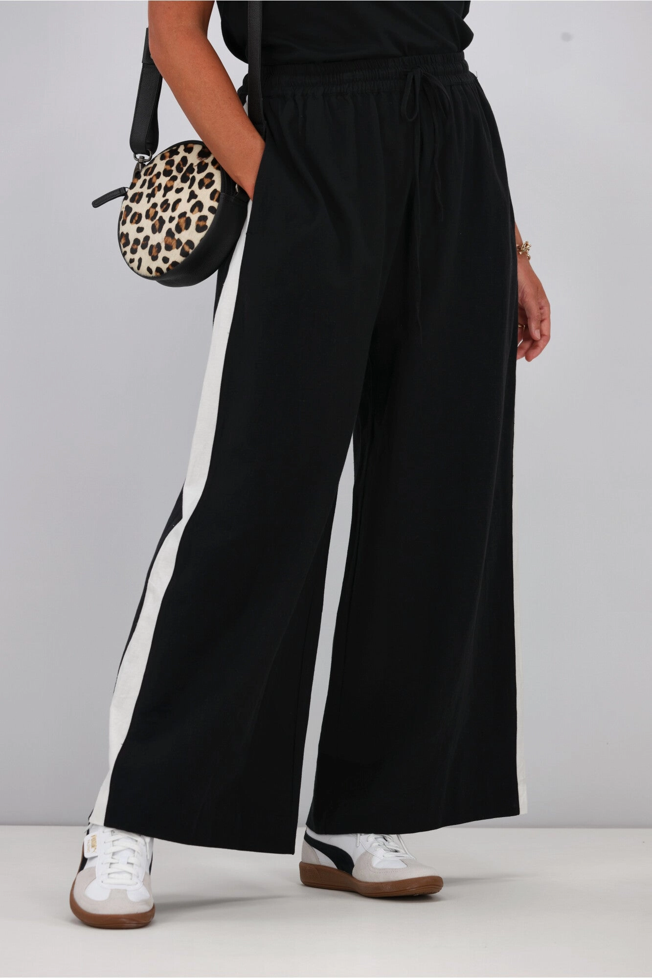 Perfect Fit Flex Elm Frances Stripe Pant Black Marshmellow Stripe