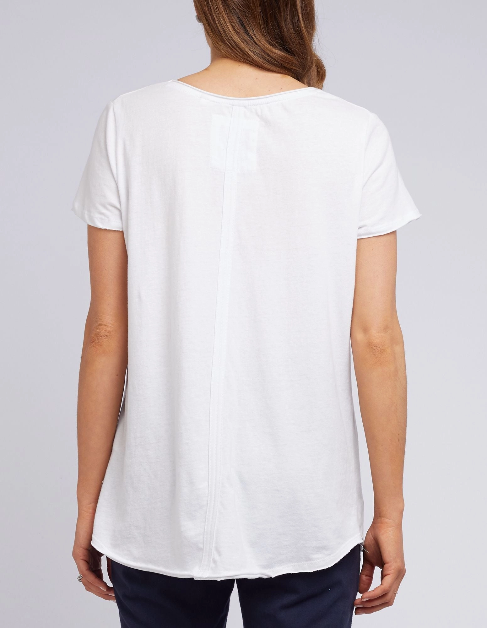 Pre Shrunk Fabric Elm Fundamental Vee Tee White