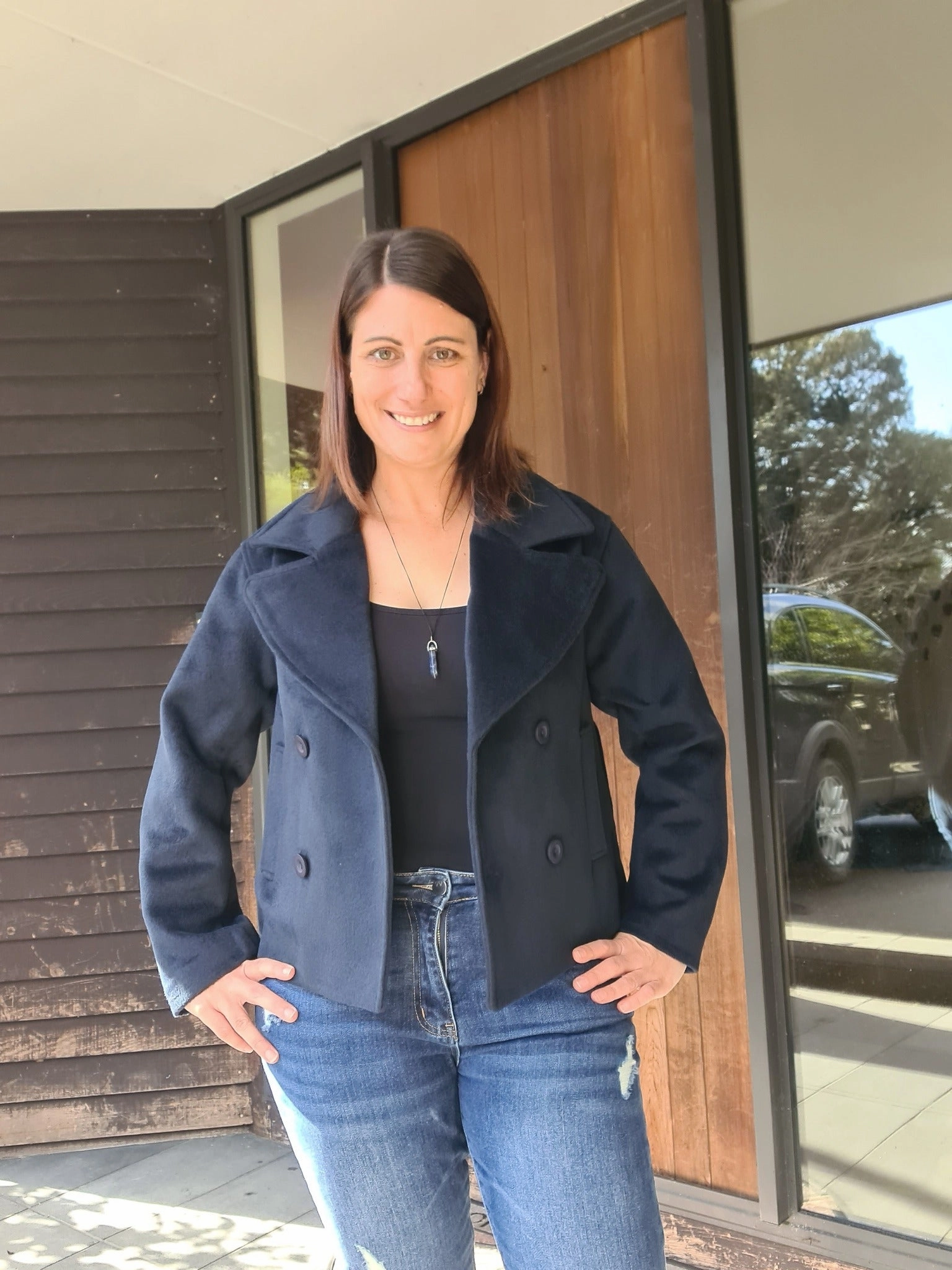 anti static coating Puffer Design Elm Harley Peacoat Dark Sapphire