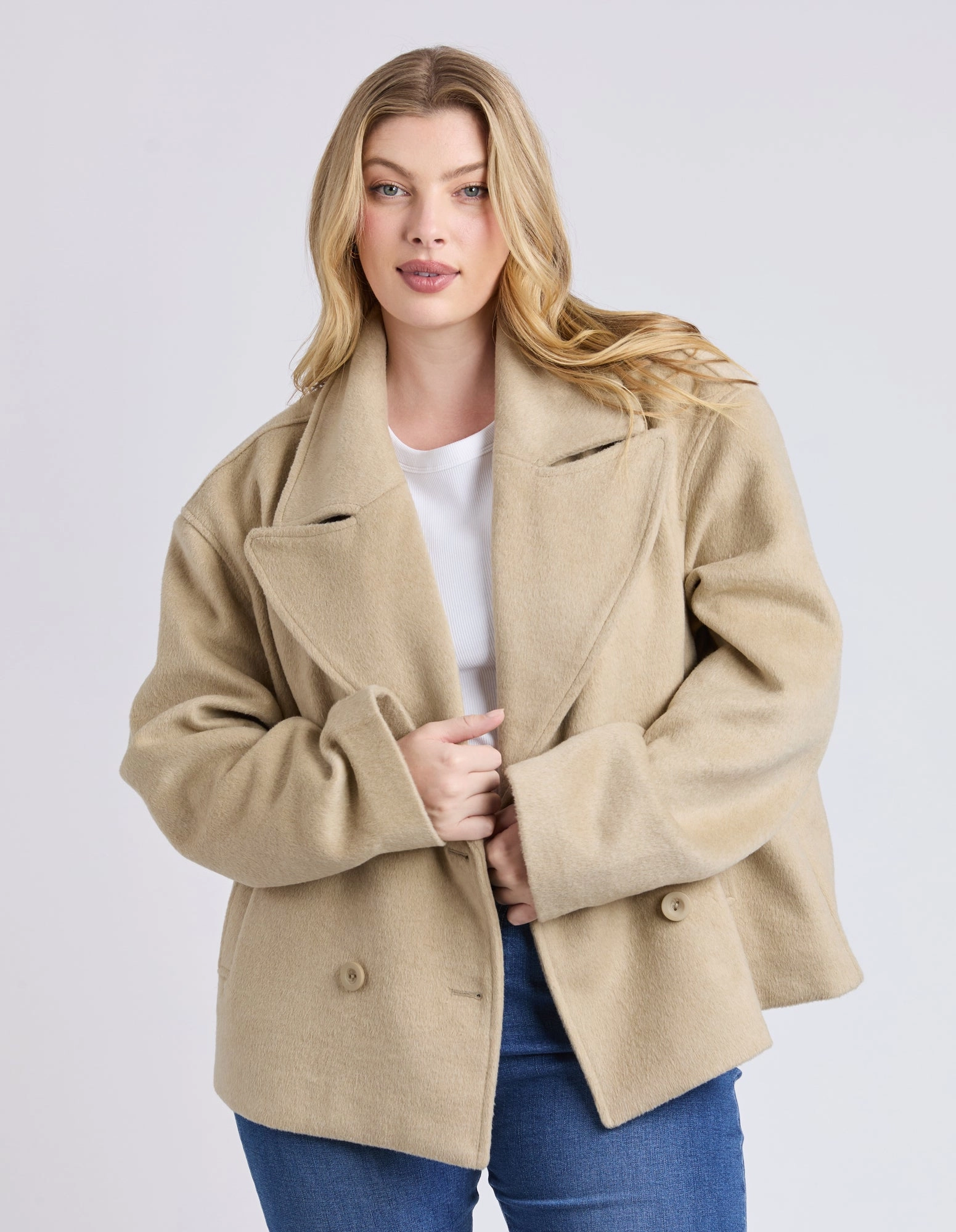 Elm Harley Peacoat Tan MagneticClosure