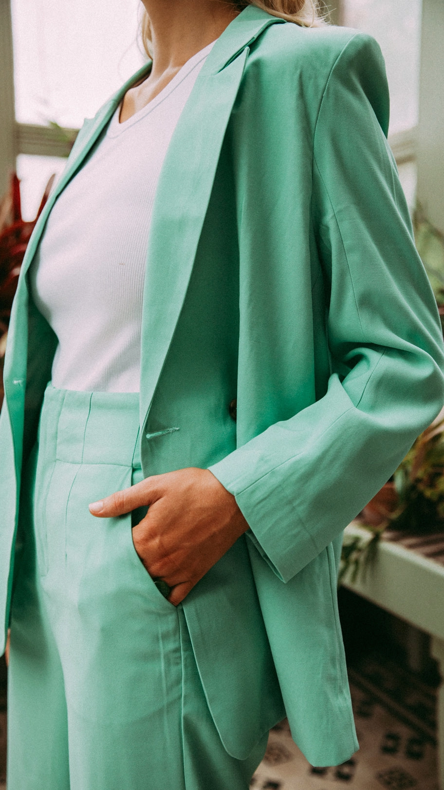 Elm Rihannon Blazer Meadow Eco Friendly Dyed Fabric Bonded Seam Construction