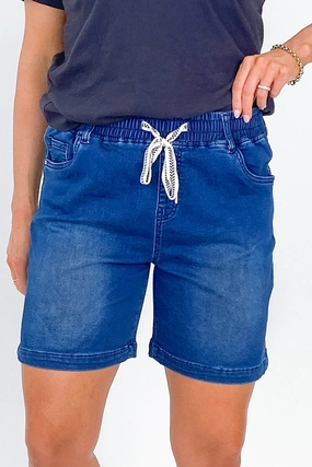 Quick Access Zip Pockets Elm Status Denim Short Dark Blue Denim