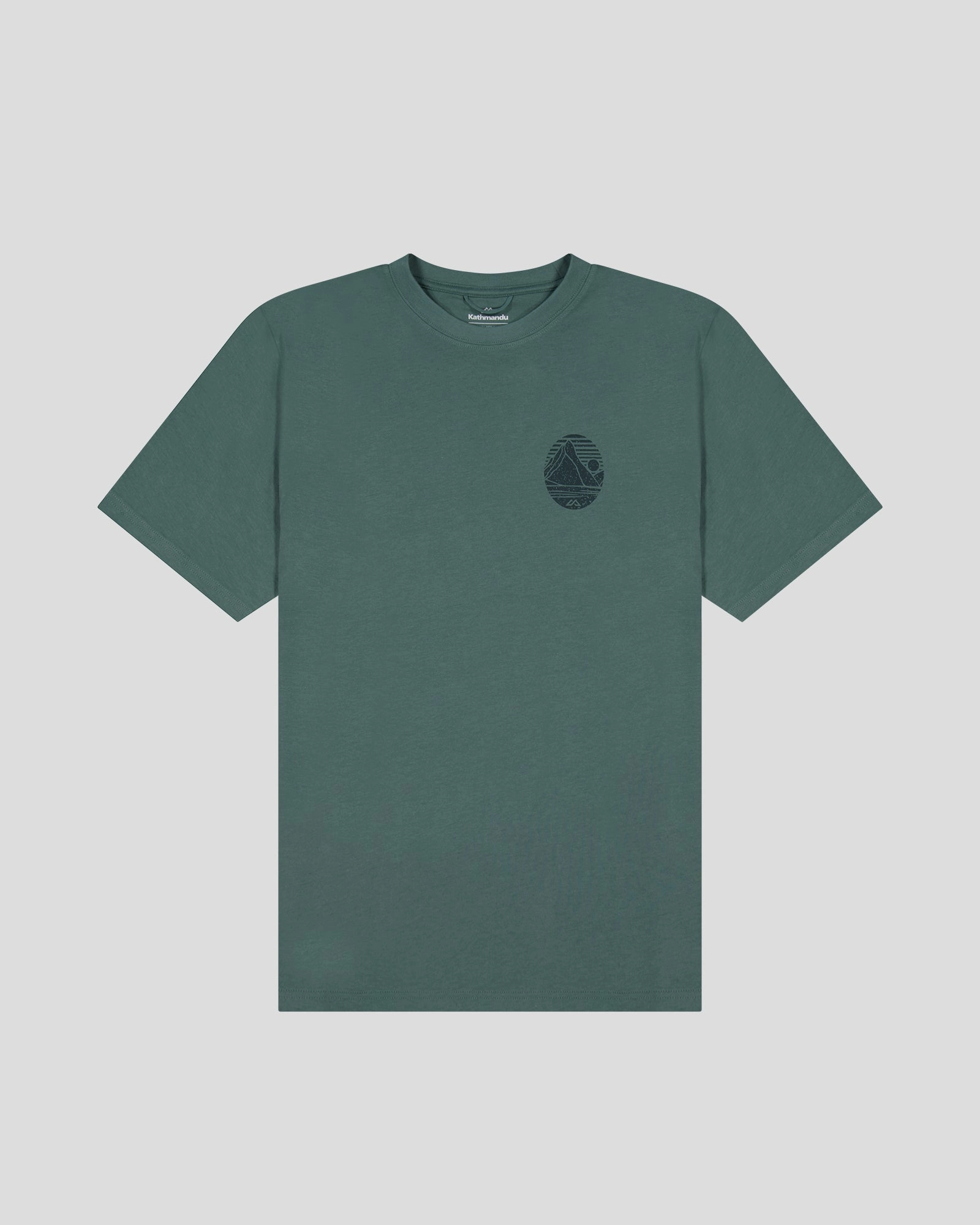 Ribbed Collar Design Men??s Mitre Peak Organic Cotton T-Shirt - Light Forest