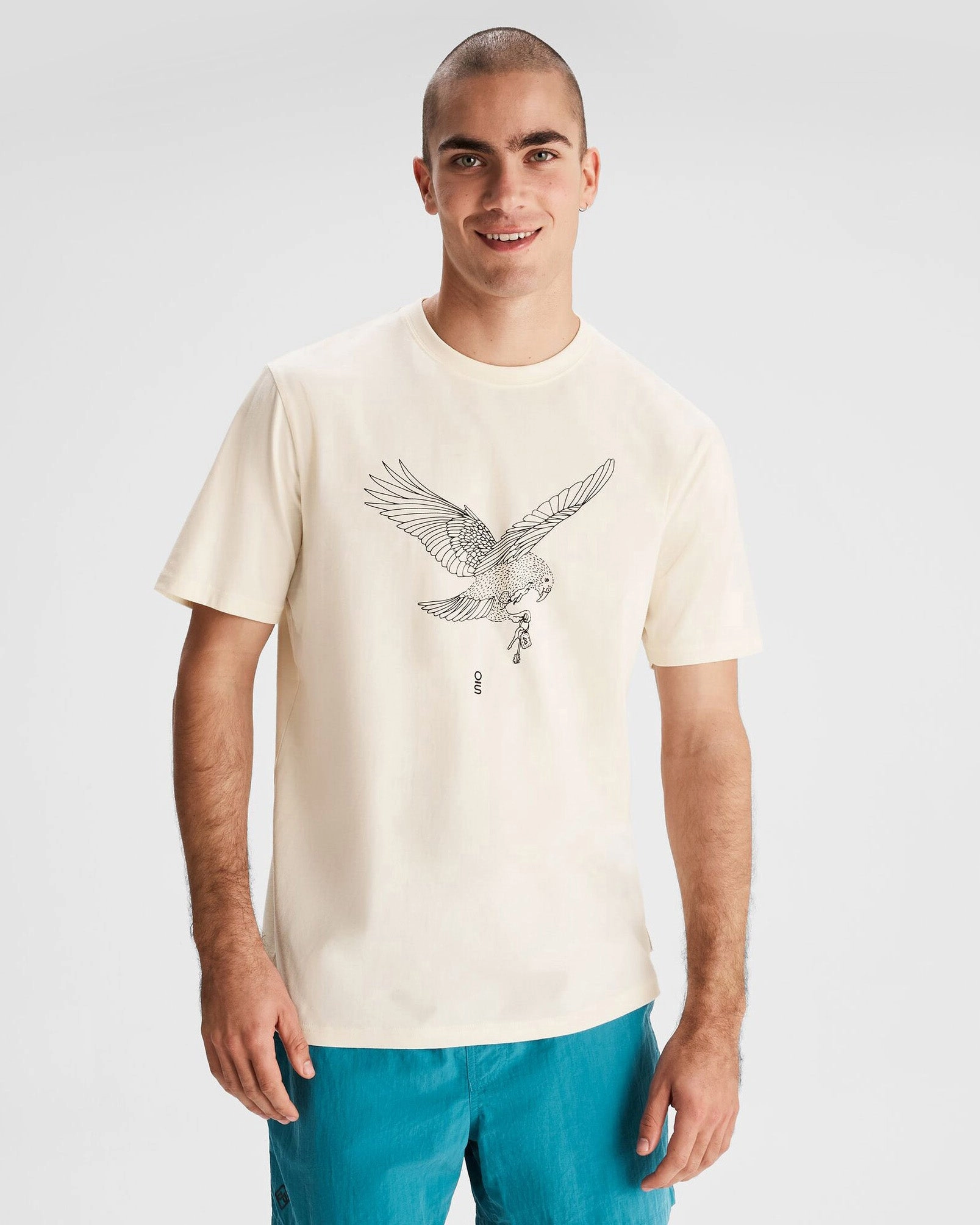 Men's O.Smither Kea Organic Cotton T-shirt - Natural Seamless Construction Design AthleisureInspired