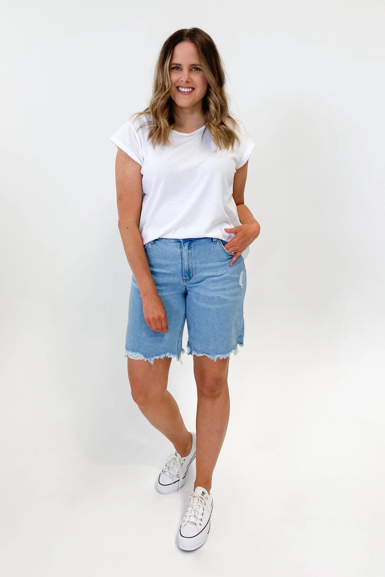 Wakee Denim Gigi Short Light Wash Sports Wear