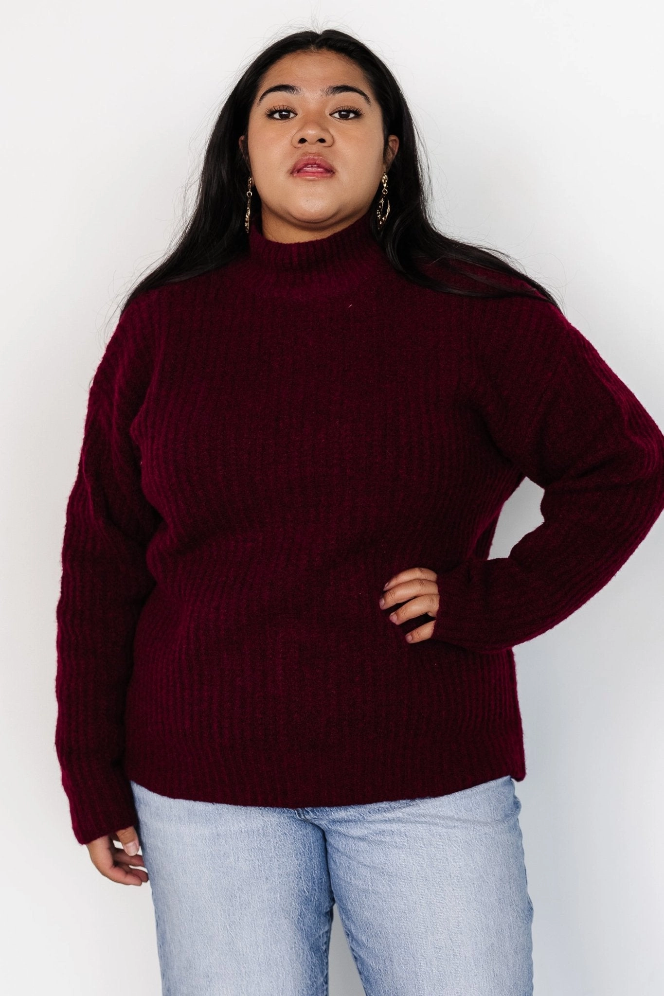 Fallon Sweater | Mulberry Premium Cotton Blend Fit Comfort Wear