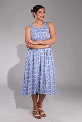 Dress | Sky Mosaic | 3357C1 Office Friendly Cozy Silhouette