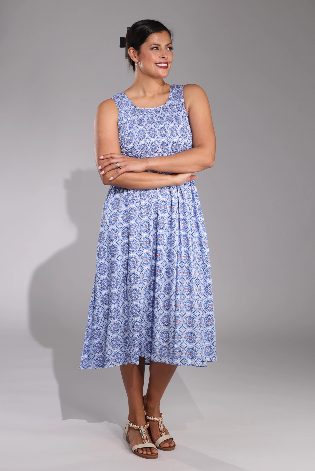 Dress | Sky Mosaic | 3357C1 Office Friendly Cozy Silhouette