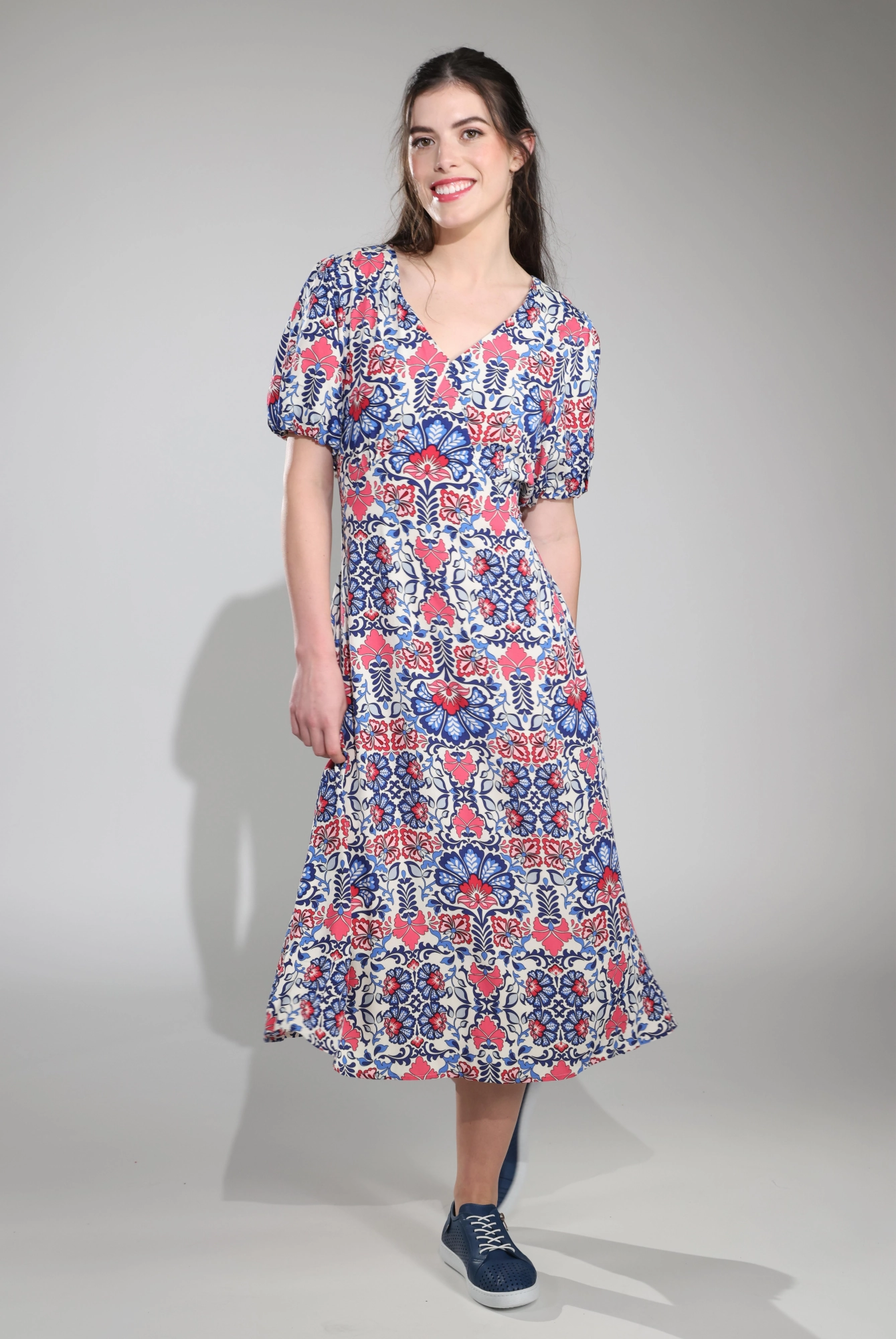 Maxi Dress | Blue Coral Vine | 3326C1 Bust-Enhancing