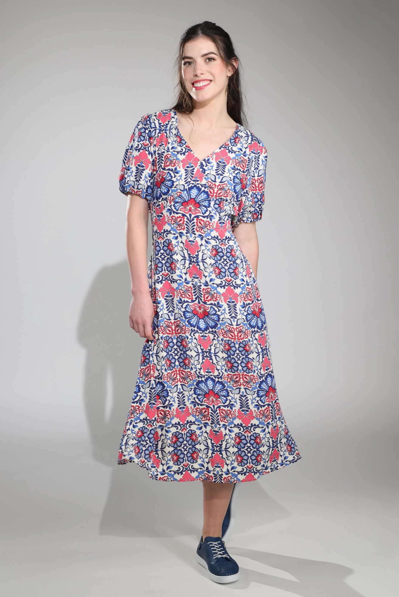 Maxi Dress | Blue Coral Vine | 3326C1 Classic Waistband