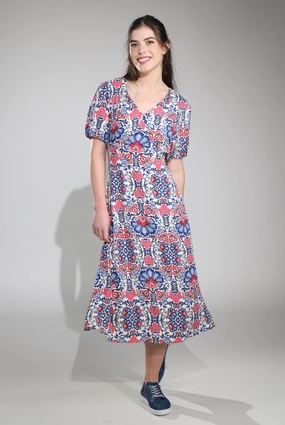 Maxi Dress | Blue Coral Vine | 3326C1 Bust-Enhancing