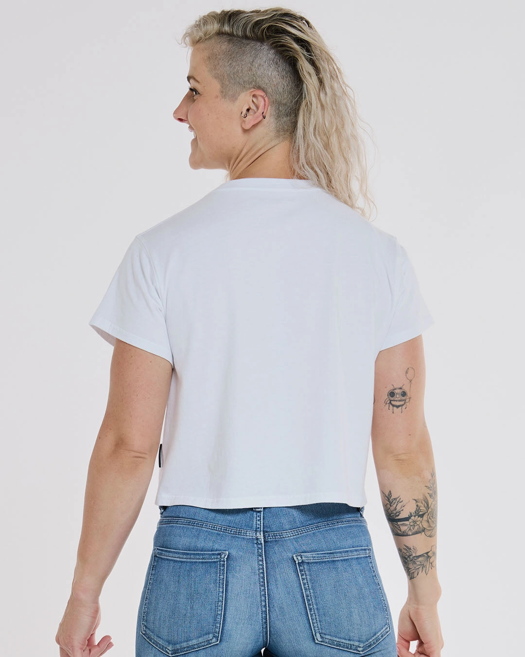 Womens Cotton Crop | White Classic Vibes