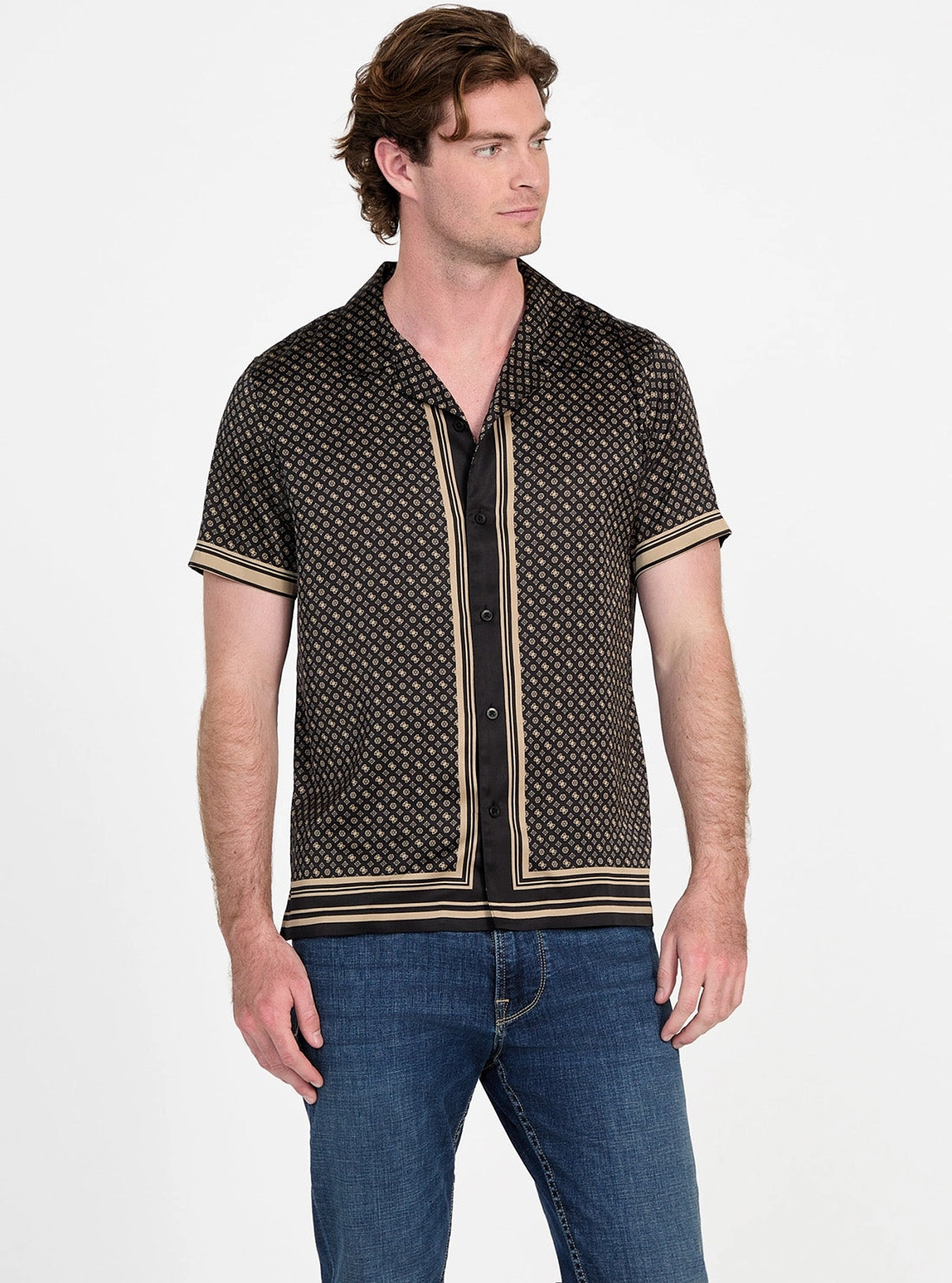 Eco Brown Logo Charm Peony Shirt Youth fashion