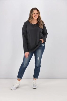 Holiday Comfort Style Elm Fundamental Rib L/S Tee Washed Black