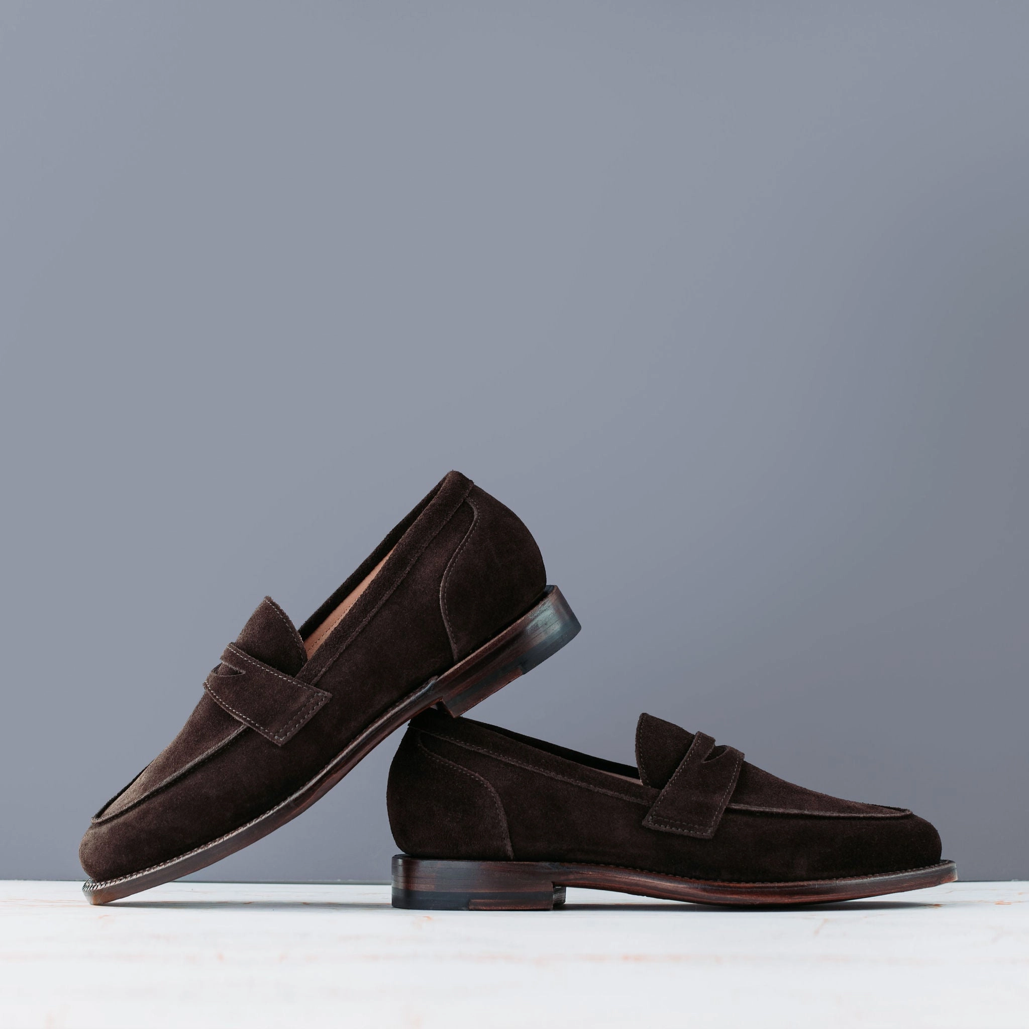 Goodyear Welted High-Quality Fit Clara Penny Loafer Espresso Suede