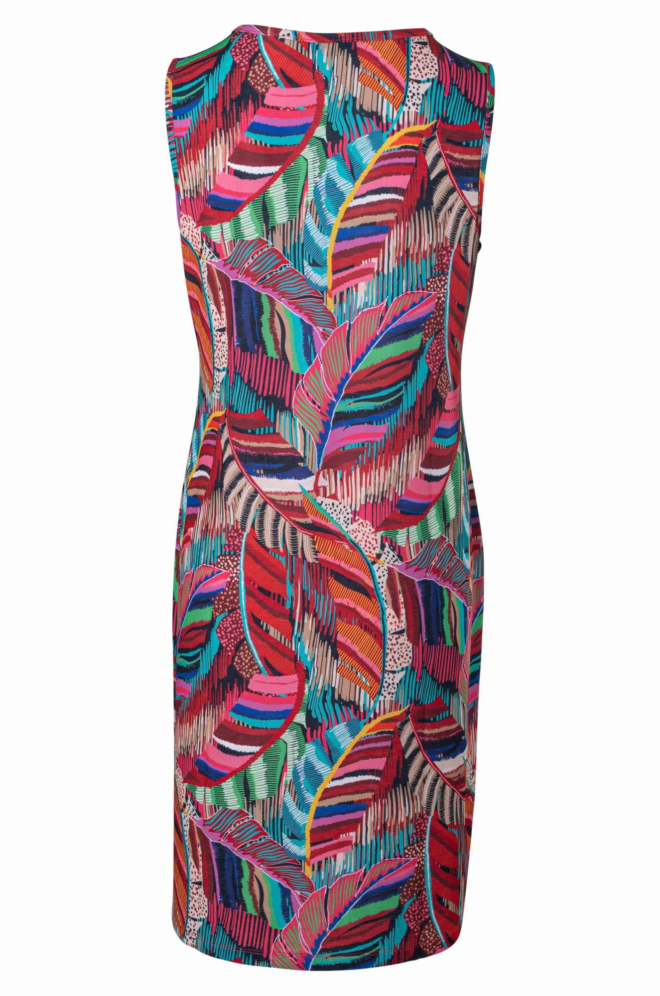 Fine Slinky Dress | MULTI FEATHERS | 7434A1 Flower Soft Casual Comfort Wear
