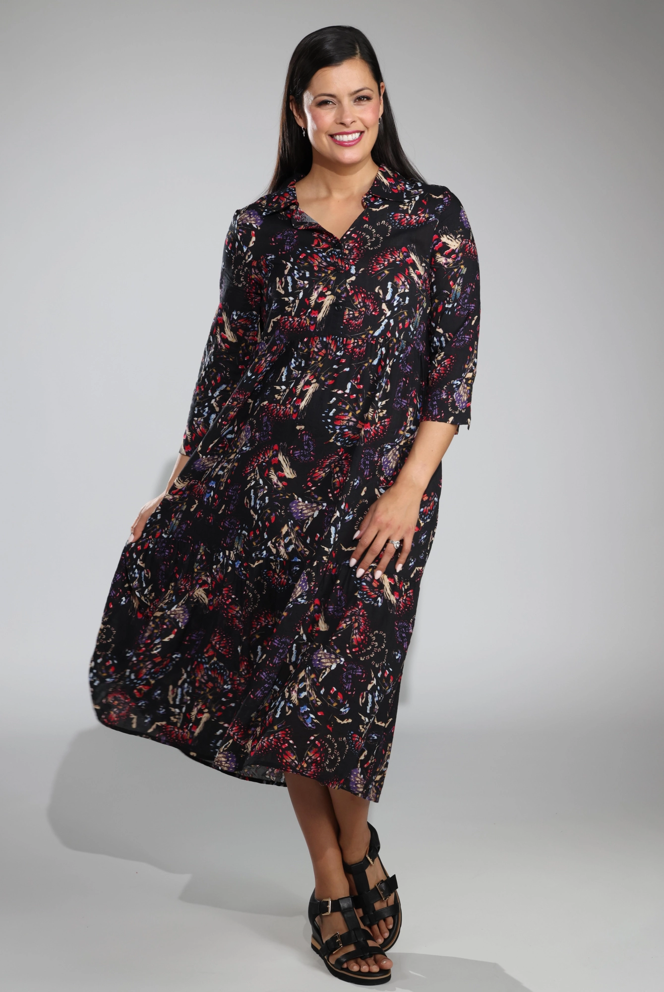 Luxe style Dress | MULTI BUTTERFLY | 6543C1